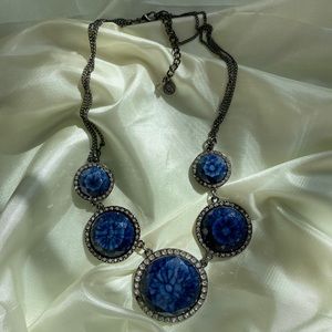 Blue Crystal Statement Necklace